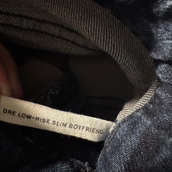 Rag & Bone- women’s Dre low- rise slim boyfriend dark blue jeans. Size 34 - Picture 2 of 7